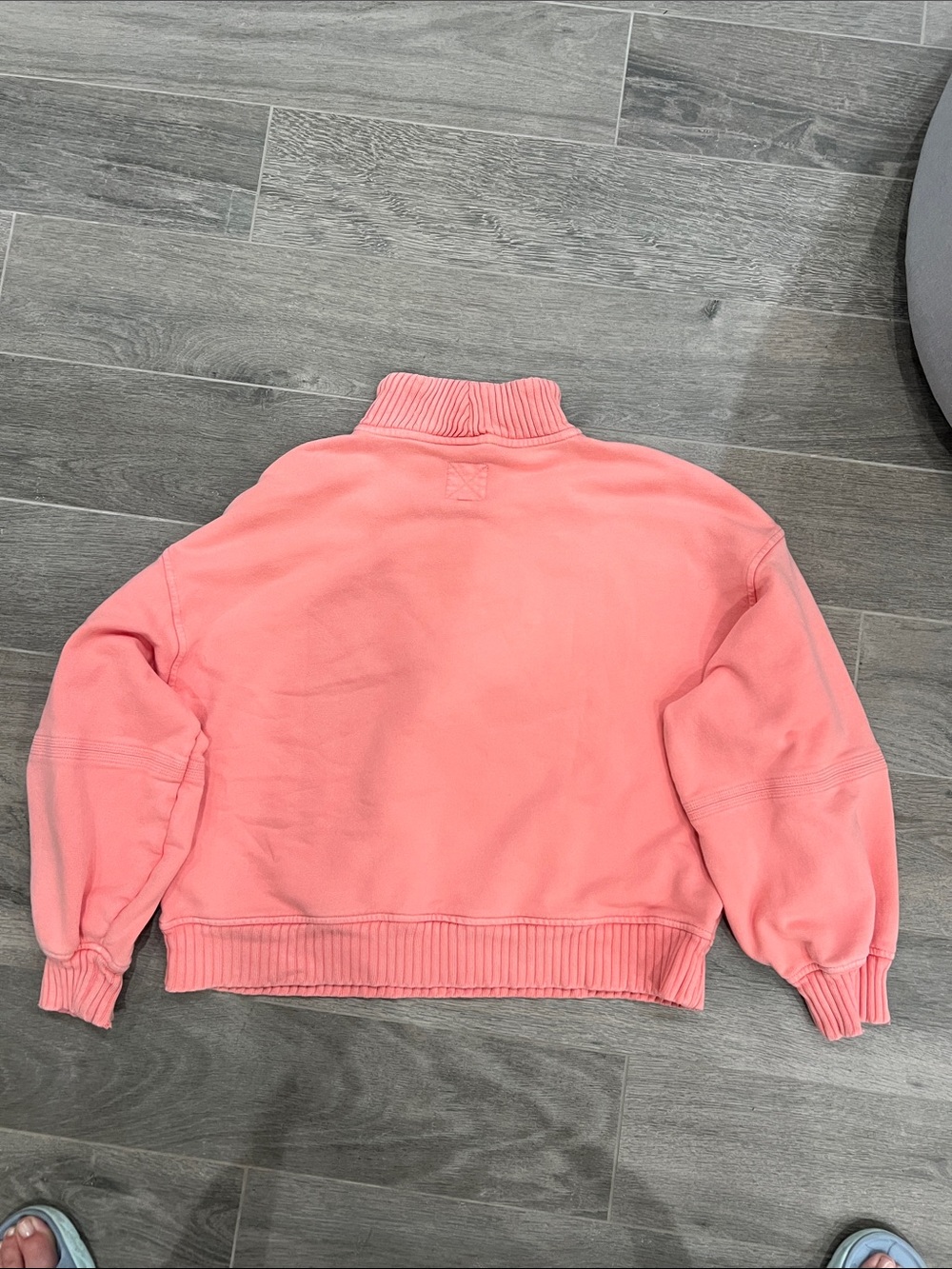 aerie Coral- Pink Half-Zip Pullover Sweatshirt Size Medium - Picture 3 of 4